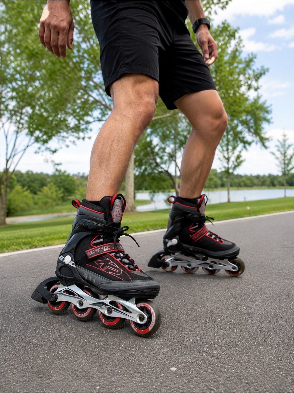 K2 Exo Alu M Inline Skates Rollerblades Size 10 Men’s /43.5 EU Black Red Fitness